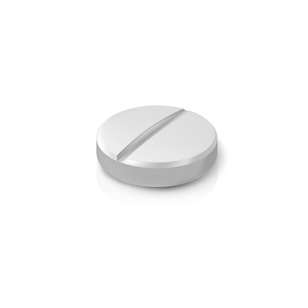 Realistic pill. Illustration isolated on background - Vetor, Imagem