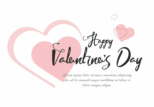 Valentine's Day party background with pink hearts Vector Illustration - Vector, Image