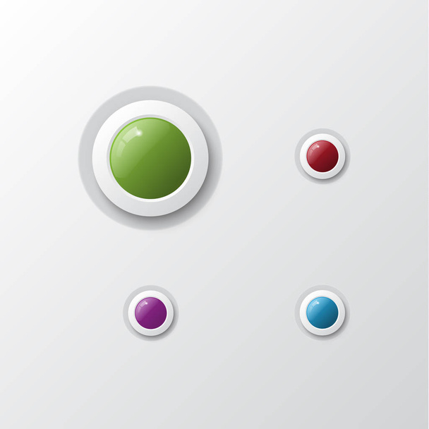 Set of colorful buttons. Vector illustration.  - Vetor, Imagem