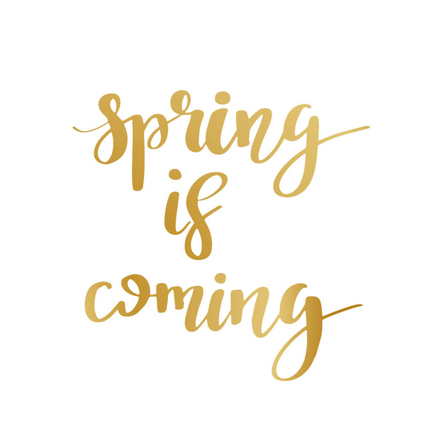 Hand lettered inspirational quote 'Spring is in the air - Vecteur, image