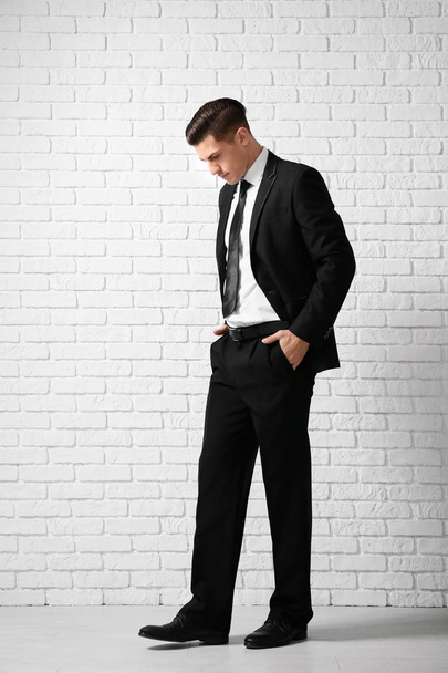Handsome man in elegant suit  - Zdjęcie, obraz