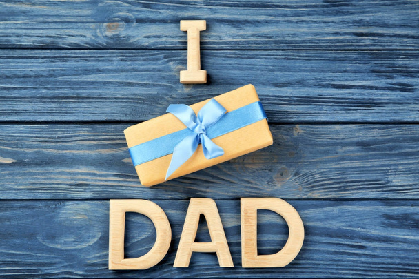 Composition for Father's Day on wooden background - Zdjęcie, obraz