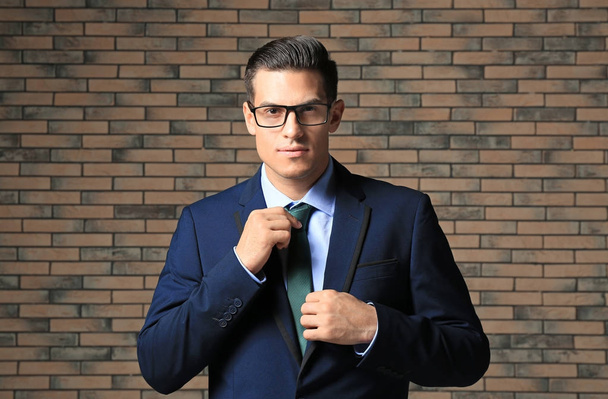 Handsome man in elegant suit  - Fotó, kép