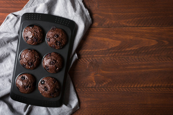 Chocolate muffins - american sweet food - Fotó, kép
