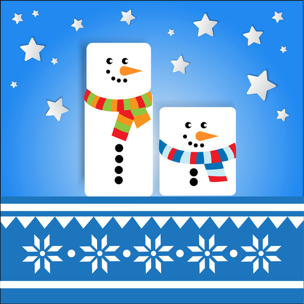 Vector background with snowmans. - Vector, Image