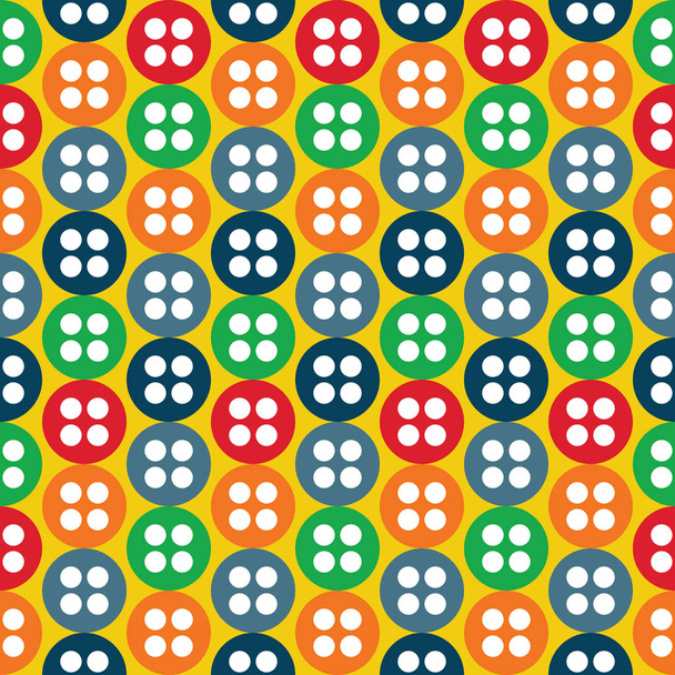 colorful buttons polka dots pattern vector for seamless desingn - Vector, Image