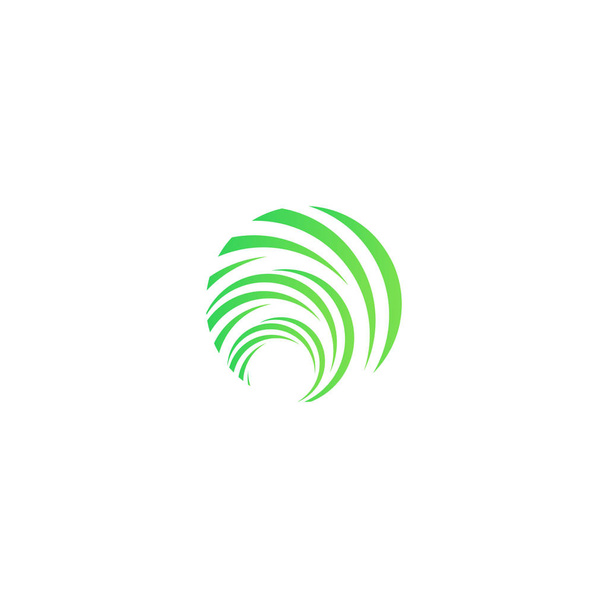Green spring, abstract symbol. Unusual eco waves logo. Farnig vector logotype template. - Vector, Image