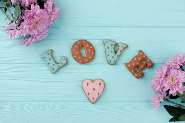 Letter cookies for Valentine Day. - Фото, зображення