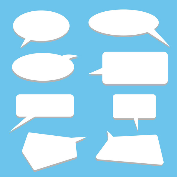 Vector set of stickers of speech bubbles. Blank empty white speech bubbles - Вектор,изображение