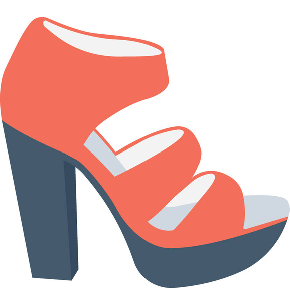 Heel Sandal Flat Vector Icon - Vector, Image