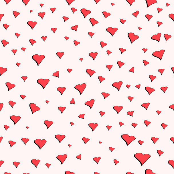 Vzor bezešvé pro den svatého Valentýna, roztomilý srdce vzor bezešvé vektor pohybu srdce Dárkový balicí papír nebo textilie - Vektor, obrázek