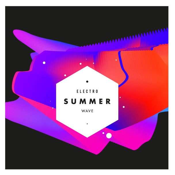Electronic music festival and electro summer wave poster. Club party Poster design. Abstract gradients and waves music background. - Vector, Image
