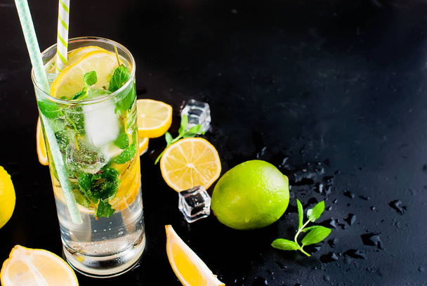 mojito cocktail wits lemons, limes and mint  - Fotografie, Obrázek