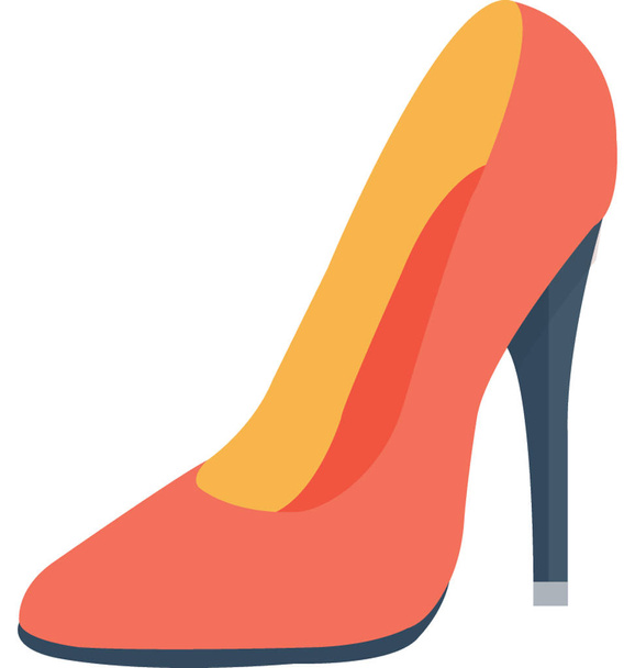Heel Shoes Flat Vector Icon - Διάνυσμα, εικόνα