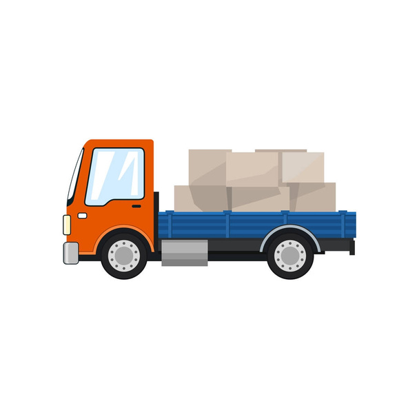 Camion carico piccolo isolato
 - Vettoriali, immagini