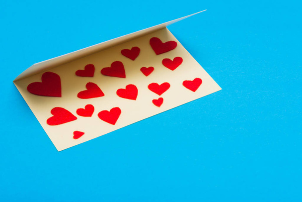Greeting card with hearts - Фото, изображение