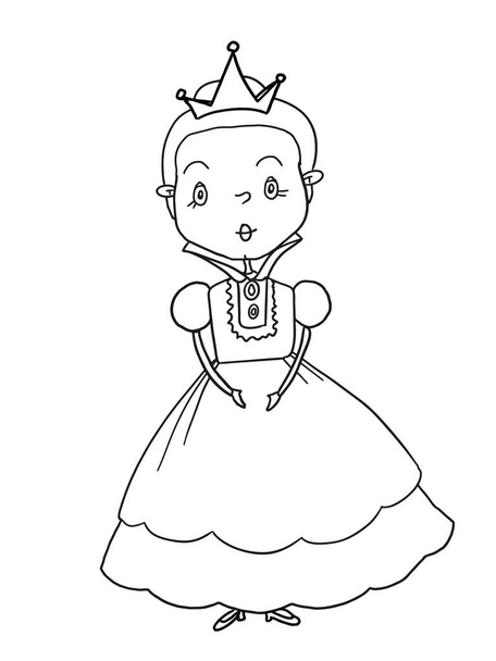 Král princezny princ hrad obrázek výkresu barevné karikatura a bílé pozadí - Fotografie, Obrázek