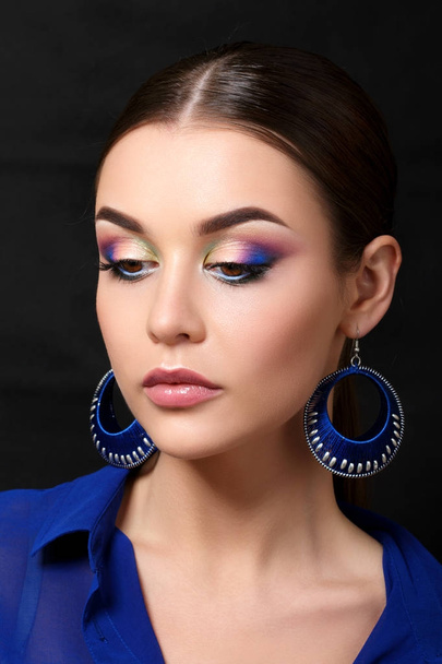 Portrait of beautiful woman with fashion makeup - 写真・画像