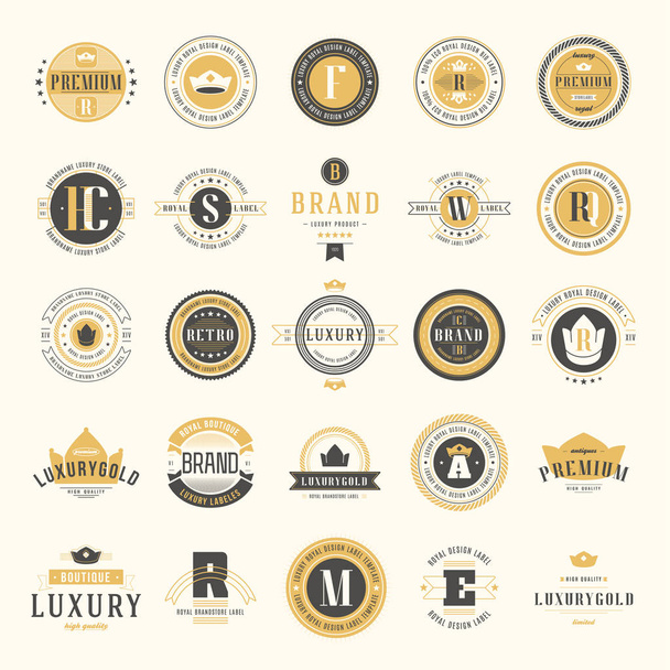 Retro Vintage Logotypes set. Vector design elements, business si - Vektör, Görsel