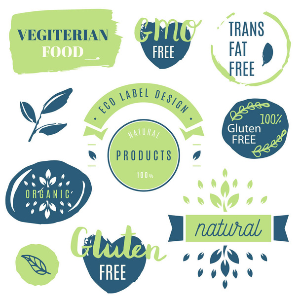 Fresh, organic, gluten free, 100% bio, premium quality, locally  - Vector, Image