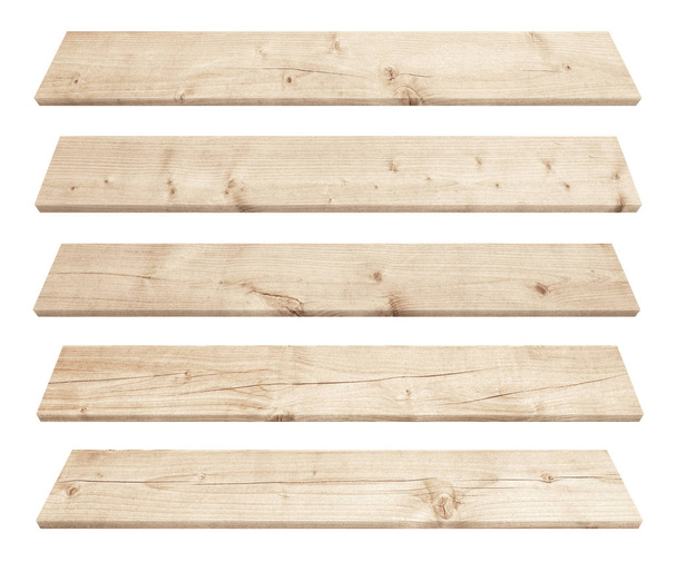 Velha perspectiva marrom pranchas de madeira isoladas no fundo branco
 - Foto, Imagem