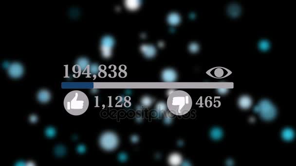close-up do contador de vídeo aumentando rapidamente para 1 milhão de visualizações com efeitos de vídeo em segundo plano
  - Filmagem, Vídeo