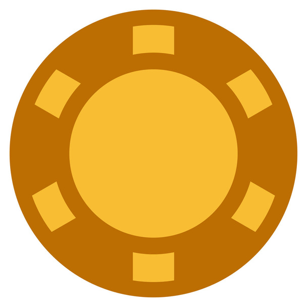 Casino Chip Flat Icon - Vector, Image