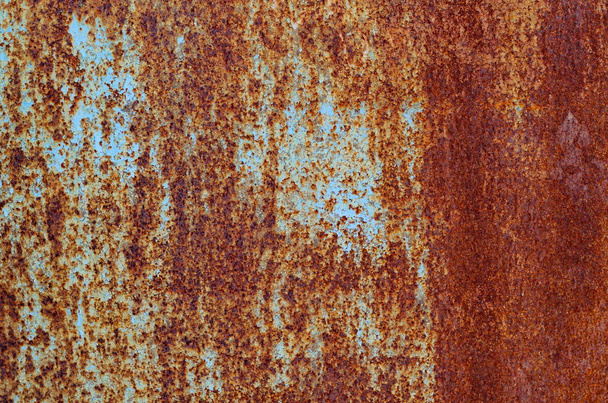 Background of a rusty old iron metal sheet, orange and brown col - Photo, Image