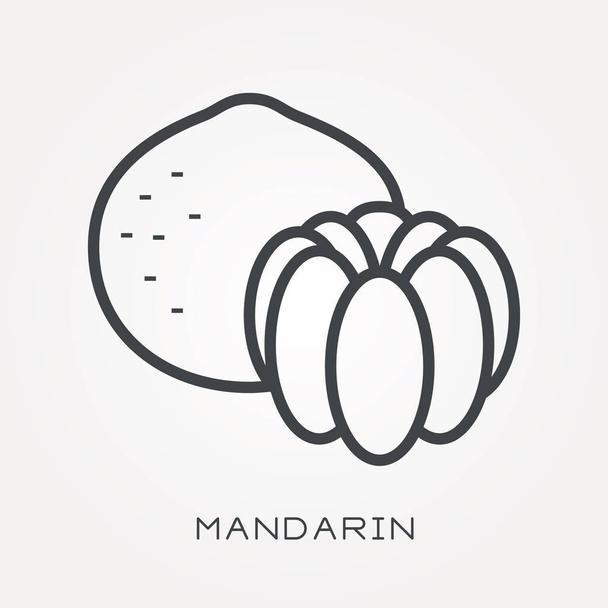 One line icon mandarin - Vektor, obrázek