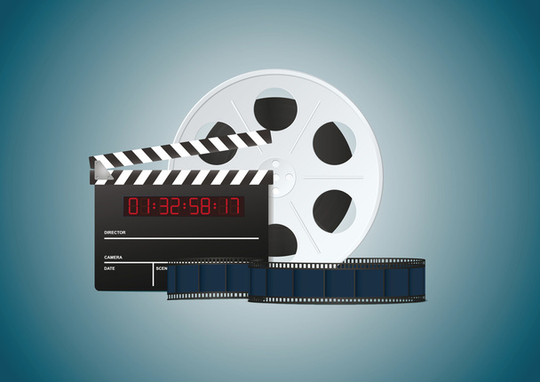 blauwe bioscoop achtergrond - Vector, afbeelding