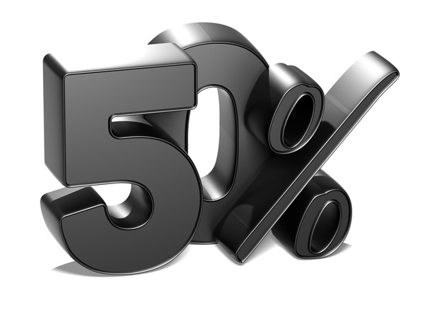 3D 50 procent na bílém pozadí - Fotografie, Obrázek