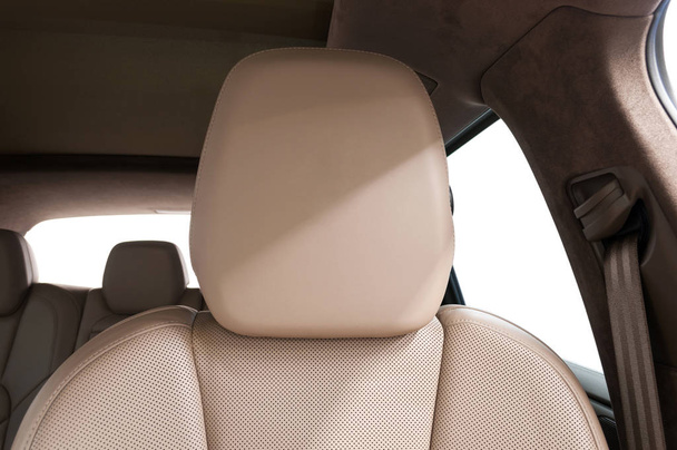 Modern car leather headrest.  - Photo, Image