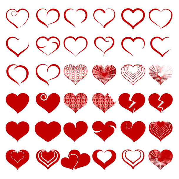 Набор символов сердце, вектор
 - Вектор,изображение