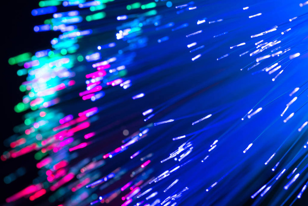 abstract blurred fiber optic light for network or technology bac - Foto, afbeelding