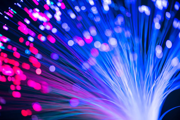 soyut bulanık fiber optik ağ veya teknoloji için ışık bac - Fotoğraf, Görsel