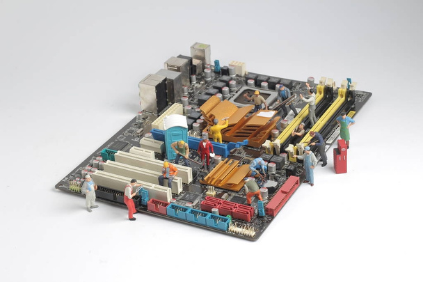 repair board,teamwork and technology concept - Photo, Image