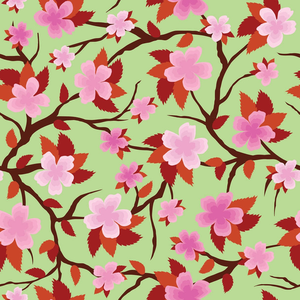 桜の花のシームレス パターン - 写真・画像