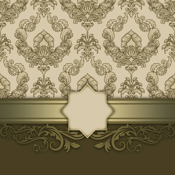 Decorative background with vintage patterns and frame. - Фото, изображение