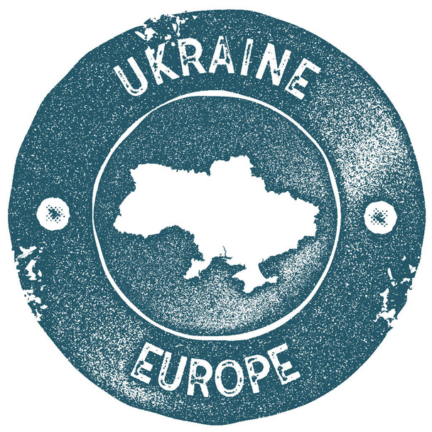 Ukraine map vintage stamp Retro style handmade label Ukraine badge or element for travel - Διάνυσμα, εικόνα
