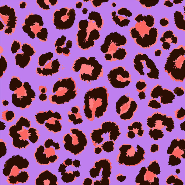 Άνευ ραφής βιολετί πορφυρό κοράλλι leopard μοτίβο, εικονογράφηση διάνυσμα - Διάνυσμα, εικόνα