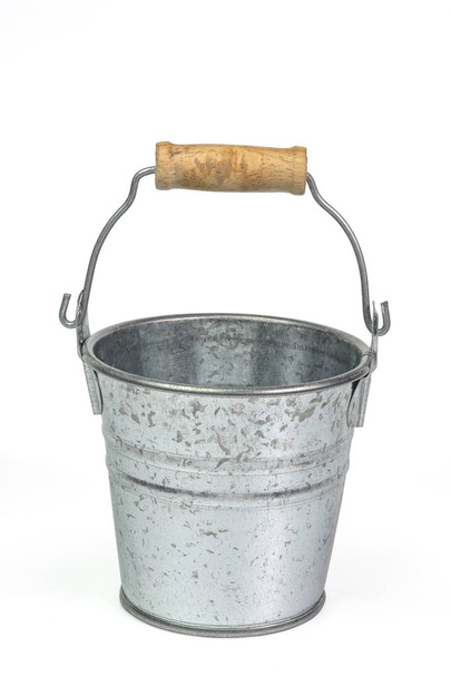 a bucket vintage on isolated white background with clipping path - Photo, Image