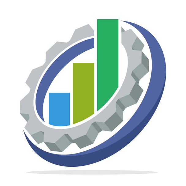 ilustrované ikony logo s konceptem rozvojové strategie procesu obchodní - Vektor, obrázek