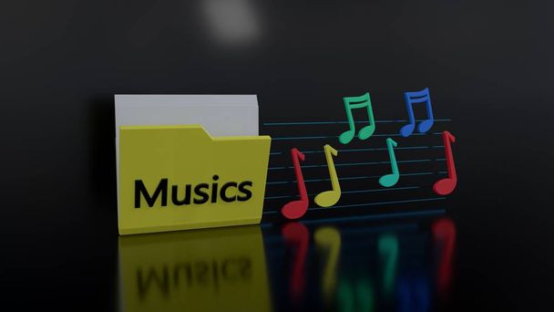 Symboles de dossier musiques, rendu 3d
 - Photo, image