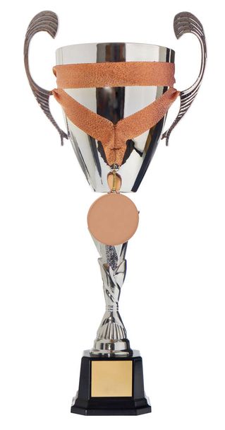 Winner's cup, silver, gold prize in the competition with a medal - Photo, Image