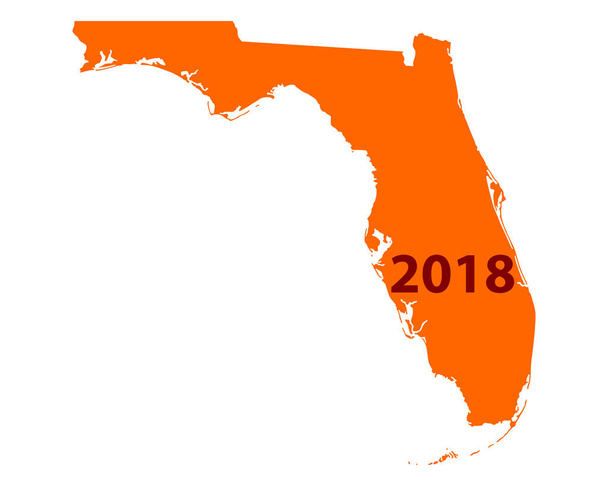 Χάρτης της Φλόριντα 2018 - Διάνυσμα, εικόνα