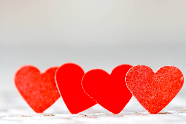 Hearts on a light background. Background in the style of Valentine's Day - Photo, Image