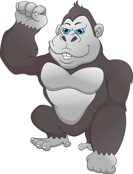 vector illustration of cute gorilla cartoon - Vector, Image