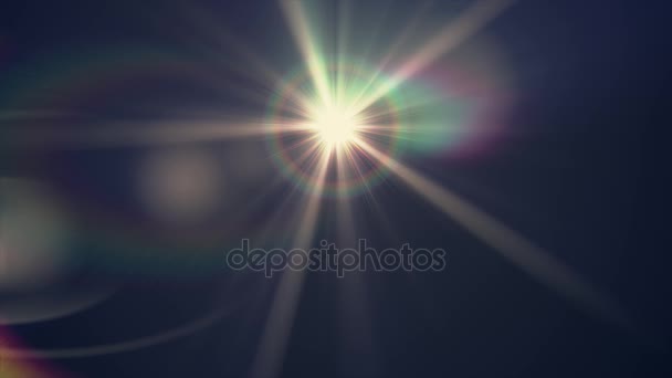 horizontal sun moving lights optical lens flares shiny animation art background - new quality natural lighting lamp rays effect dynamic colorful bright video footage - Footage, Video