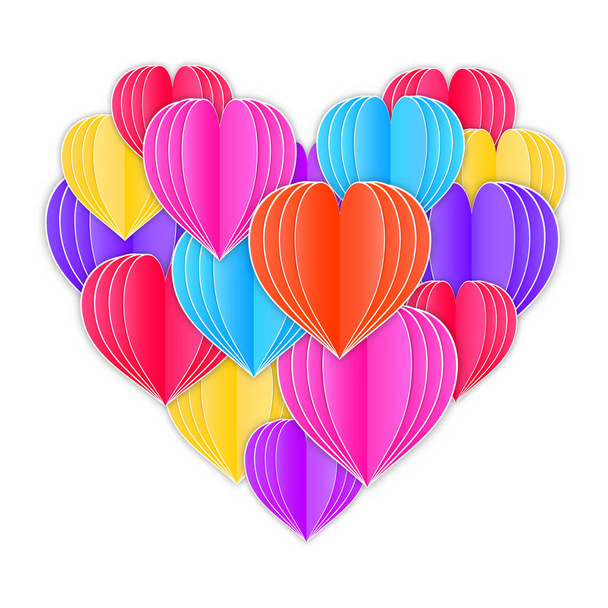 heart made from paper hearts - Vector, Image