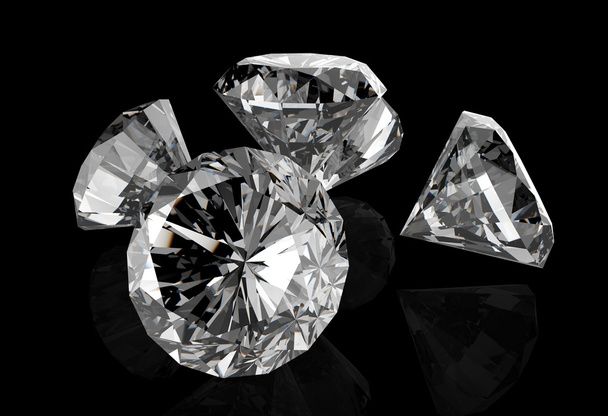 diamanty na černém povrchu - Fotografie, Obrázek